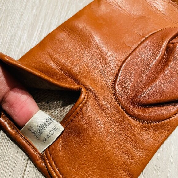 Neiman Marcus Brown Leather Gloves Size 6.5 - Picture 4 of 6